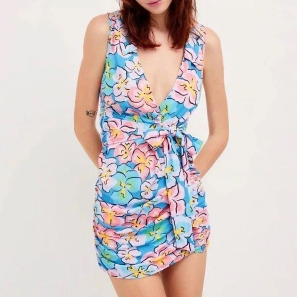 NWT For Love & Lemons Yasmin Floral Mini Dress Size XS